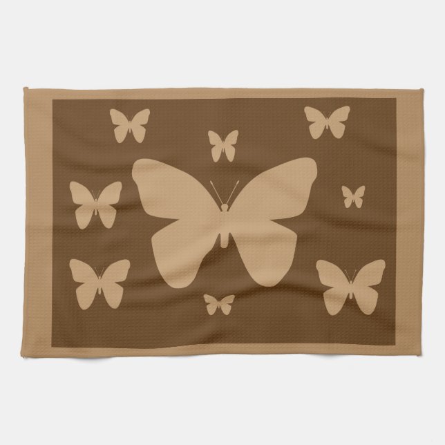 Toalla de las mariposas del moreno de Brown (Horizontal)