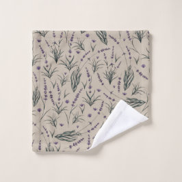 Toalla de lavado con estampado botánico de lavanda