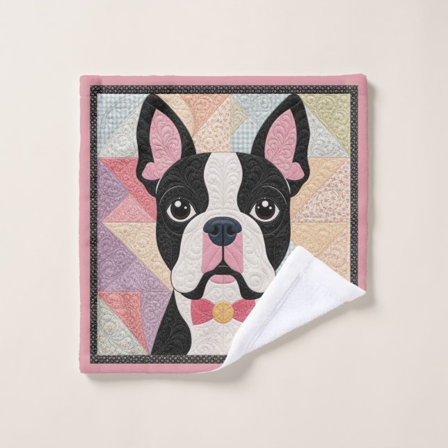 Toalla de lavado de edredón de Boston Terrier (Toallita)