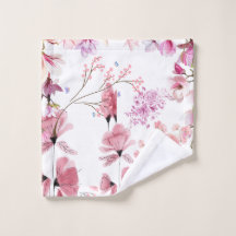 Toalla de lavado floral de lujo – Flor elegante bo