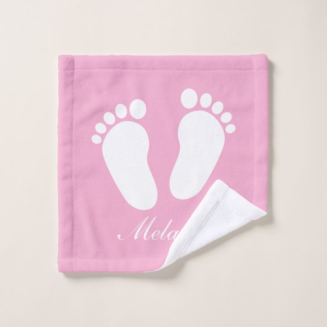 Toalla de lavado personalizada rosa linda con nomb (Toallita)