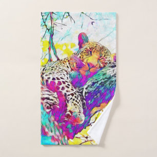 Toalla de leopardo arco iris