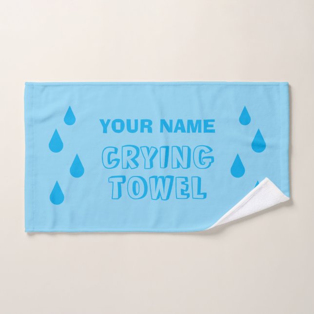 Toalla de llorar personalizada con gotas de lágrim (Toalla de mano)