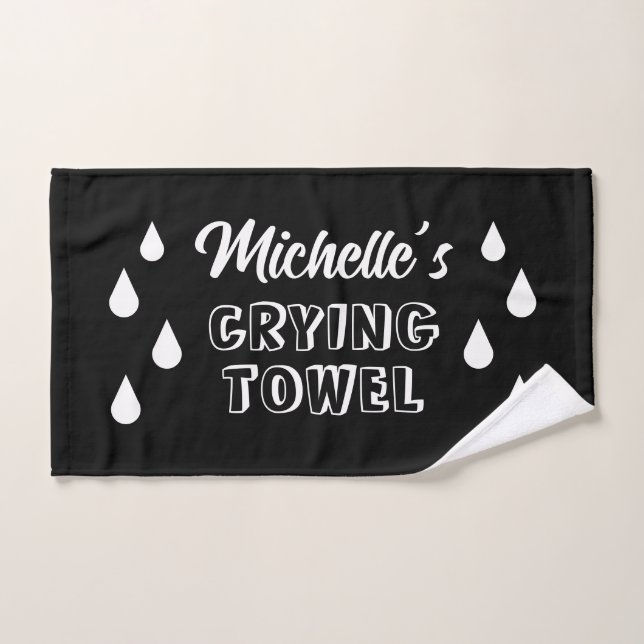 Toalla de llorar personalizada divertida con gotas (Toalla de mano)