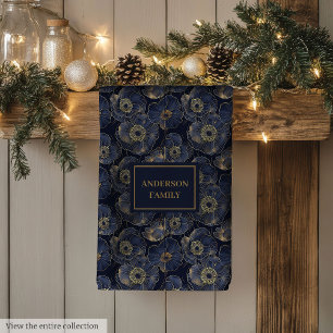 Toalla de lujo Navy Gold personalizada con acento