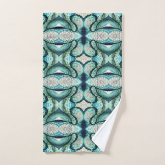Toalla de mano abstracta Aqua Turquoise