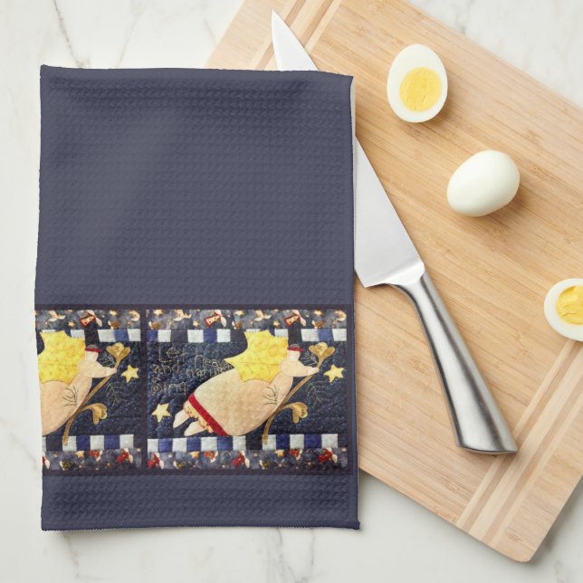 Toalla de mano acolchada del ángel del navidad (Doblado Cuarto)