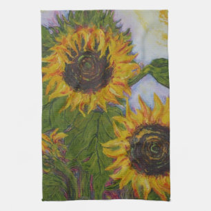 Toalla de mano amarilla de los girasoles