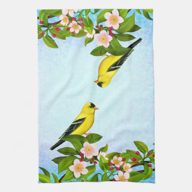 Toalla de mano americana del pájaro del Goldfinch (Vertical)