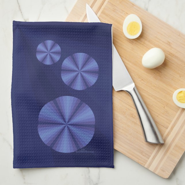 Toalla de mano azul de ilusión óptica (Doblado Cuarto)