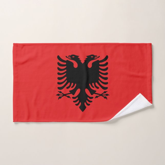 Toalla de mano con bandera de Albania (Toalla de mano)