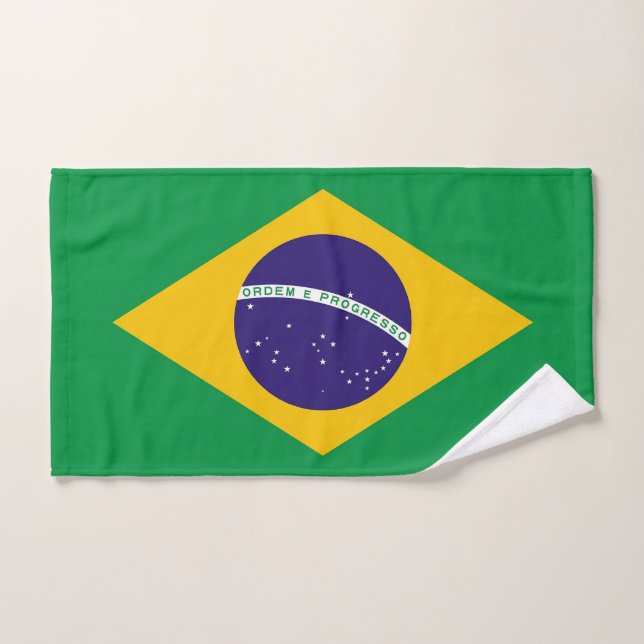 Toalla de mano con bandera de Brasil (Toalla de mano)