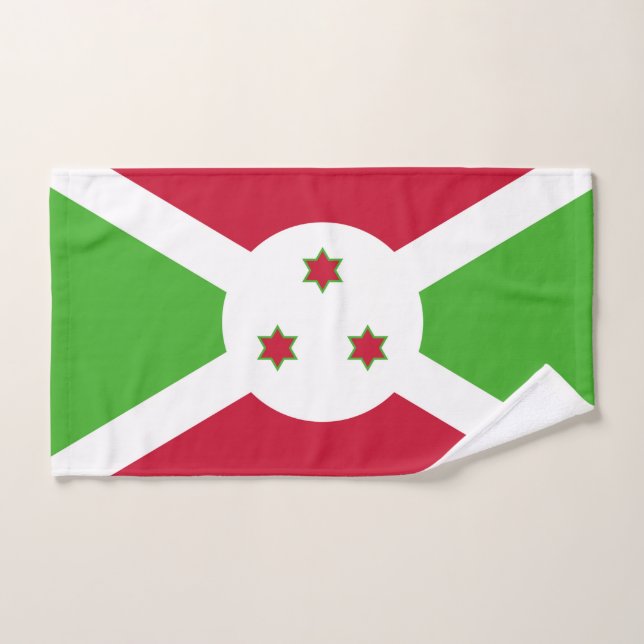 Toalla de mano con bandera de Burundi (Toalla de mano)