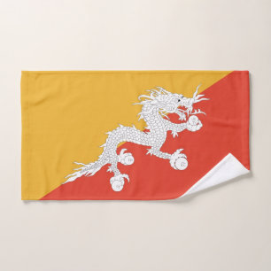 Toalla de mano con bandera de Bután