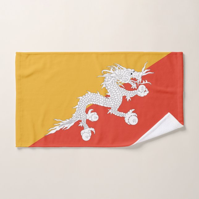 Toalla de mano con bandera de Bután (Toalla de mano)