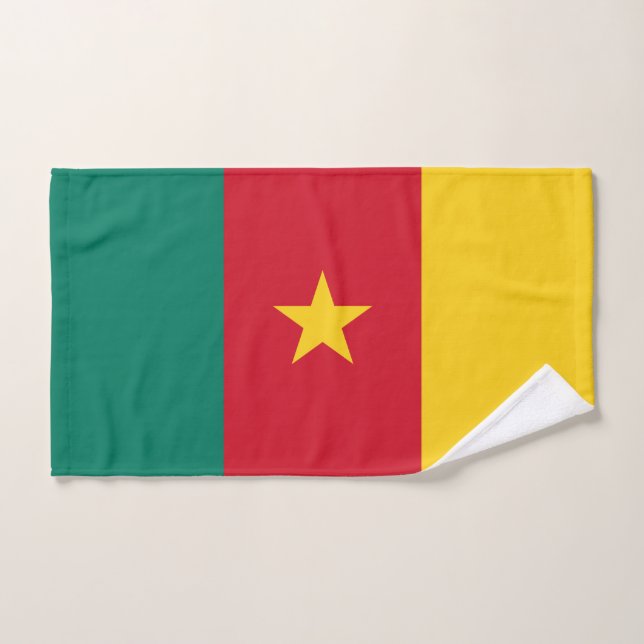 Toalla de mano con bandera de Camerún (Toalla de mano)