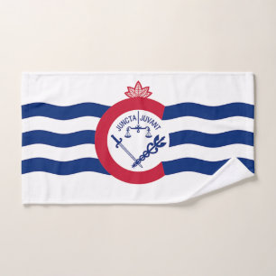 Toalla de mano con bandera de Cincinnati City, Est