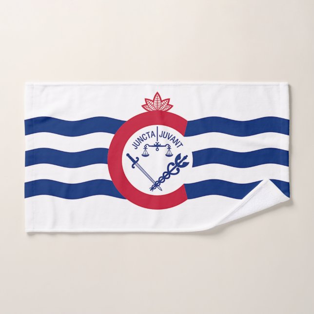 Toalla de mano con bandera de Cincinnati City, Est (Toalla de mano)