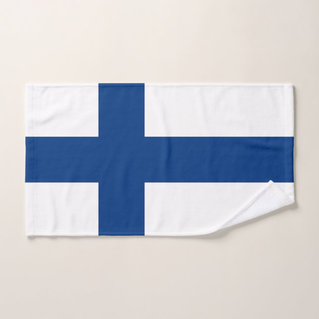 Toalla de mano con bandera de Finlandia (Toalla de mano)
