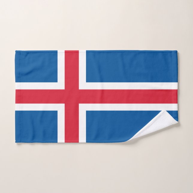 Toalla de mano con bandera de Islandia (Toalla de mano)