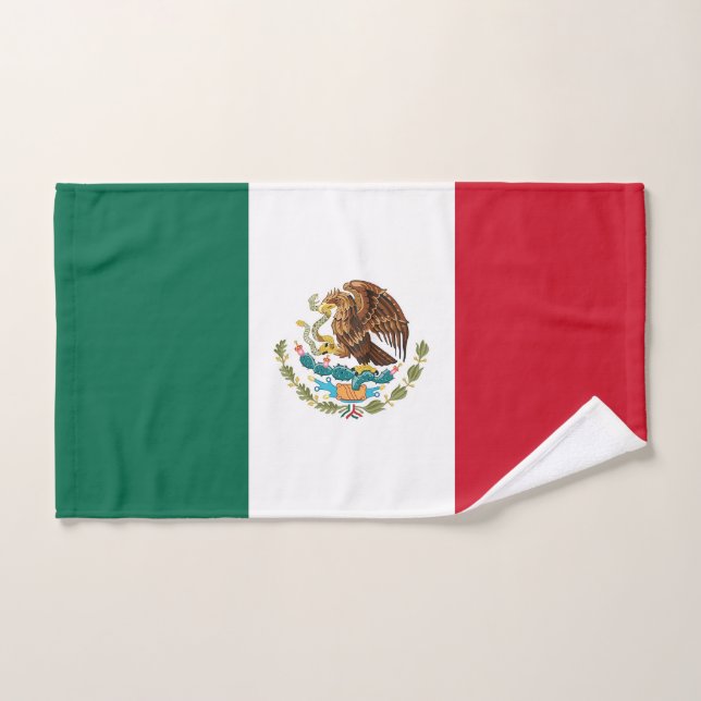 Toalla de mano con bandera de México (Toalla de mano)