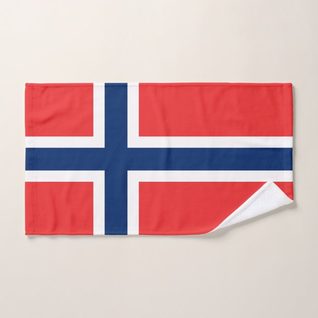 Toalla de mano con bandera de Noruega (Toalla de mano)