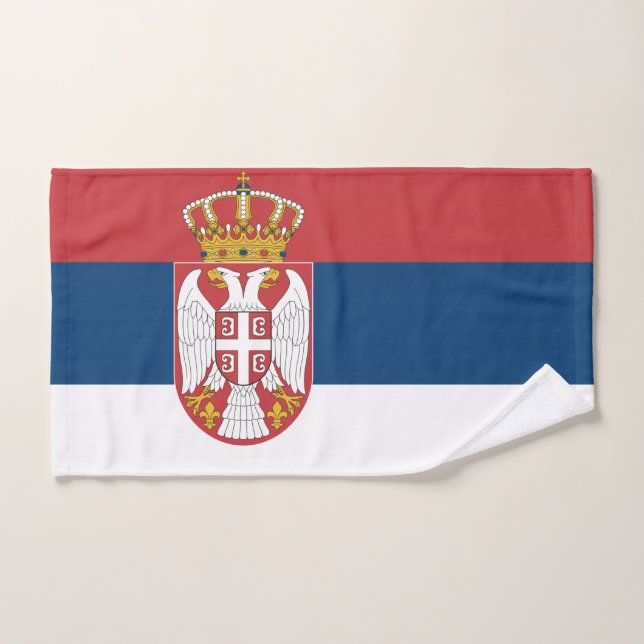 Toalla de mano con bandera de Serbia (Toalla de mano)