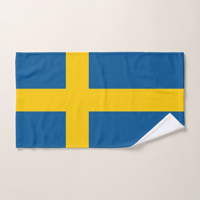 Toalla de mano con bandera de Suecia (Toalla de mano)