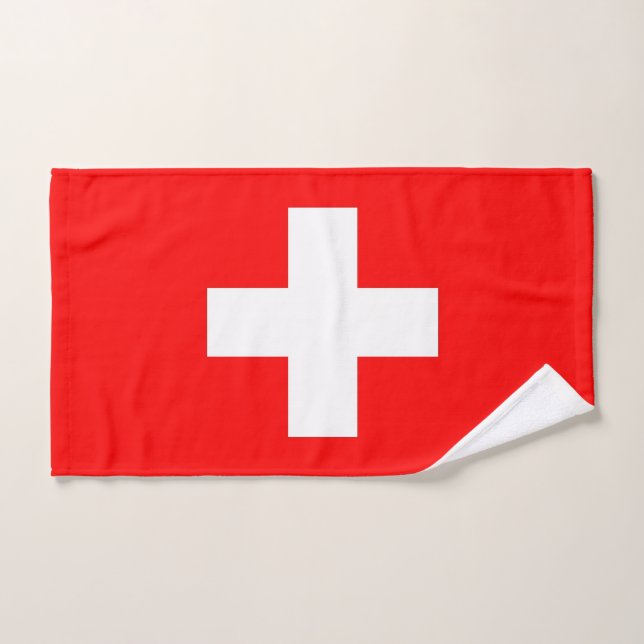 Toalla de mano con bandera de Suiza (Toalla de mano)