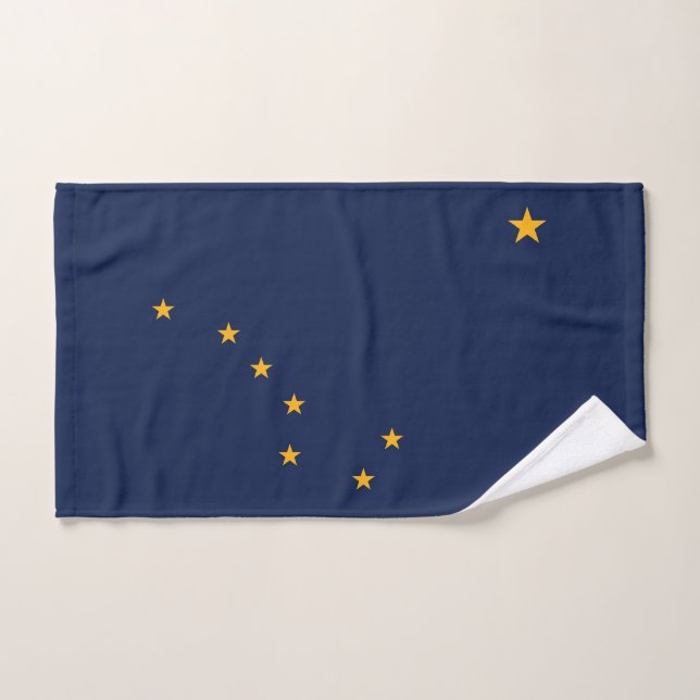 Toalla de mano con bandera del estado de Alaska, E (Toalla de mano)