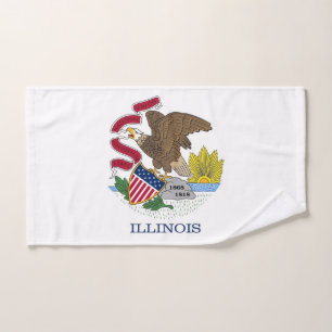 Toalla de mano con bandera del estado de Illinois,