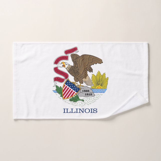 Toalla de mano con bandera del estado de Illinois, (Toalla de mano)