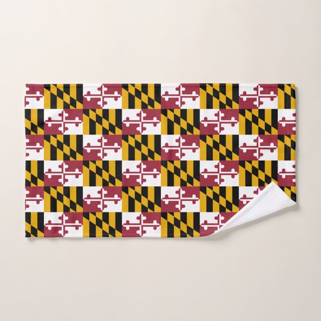 Toalla de mano con bandera del estado de Maryland, (Toalla de mano)