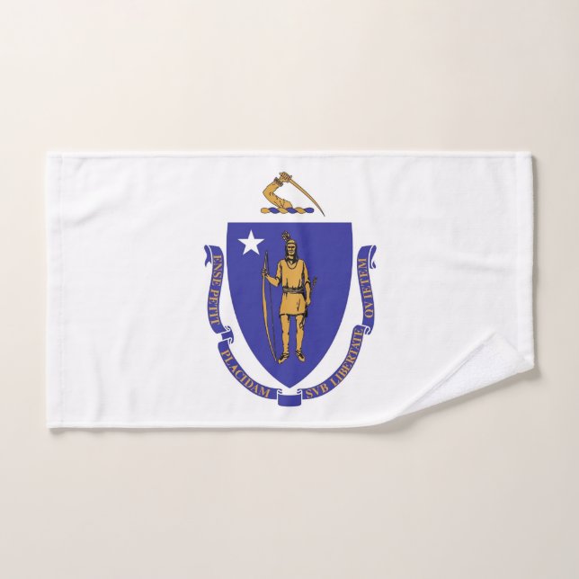 Toalla de mano con bandera del estado de Massachus (Toalla de mano)