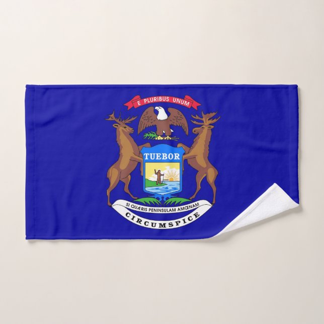 Toalla de mano con bandera del estado de Michigan, (Toalla de mano)