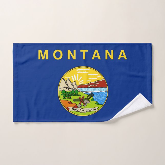 Toalla de mano con bandera del estado de Montana,  (Toalla de mano)