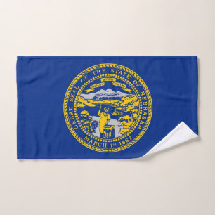 Toalla de mano con bandera del estado de Nebraska,