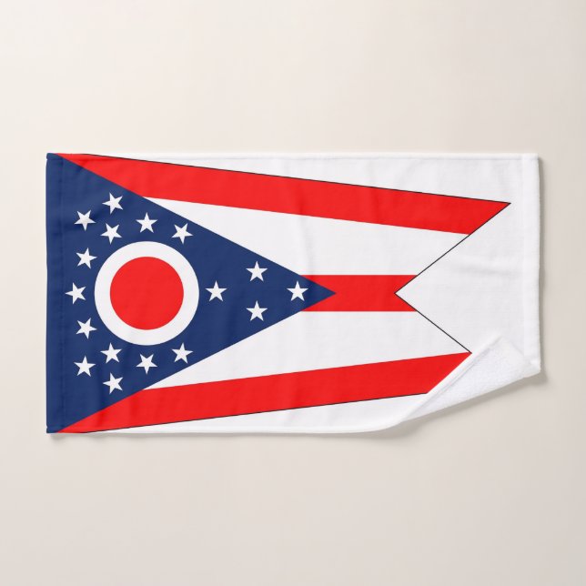 Toalla de mano con bandera del estado de Ohio, Est (Toalla de mano)