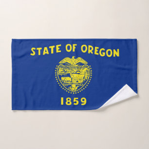 Toalla de mano con bandera del estado de Oregón, E