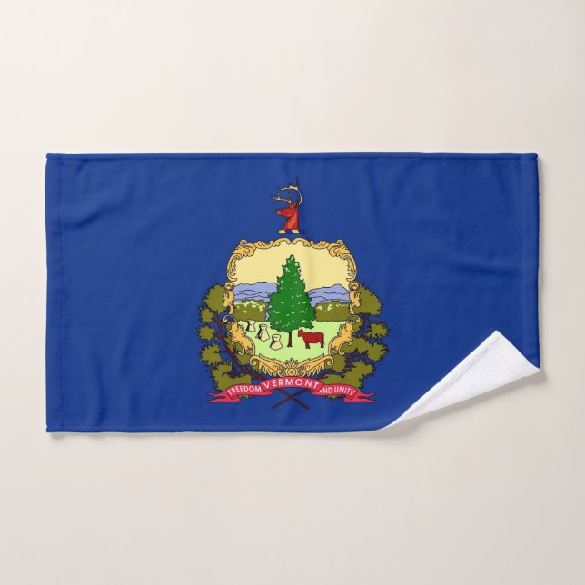 Toalla de mano con bandera del estado de Vermont,  (Toalla de mano)