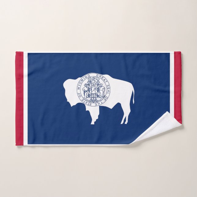 Toalla de mano con bandera del estado de Wyoming,  (Toalla de mano)
