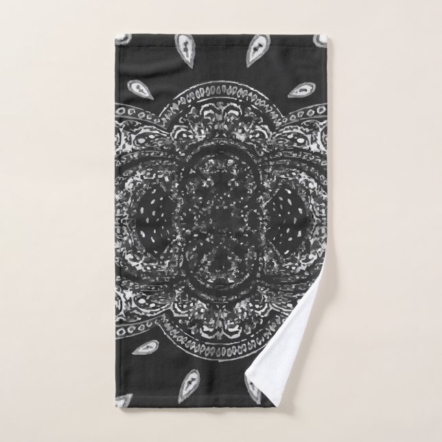 Toalla de mano con código de pañuelo negro (Toalla de mano)