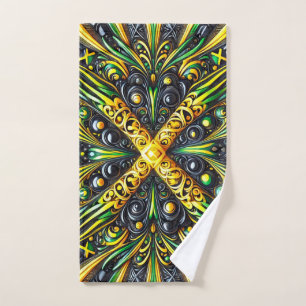 Toalla de mano con colores jamaicanos