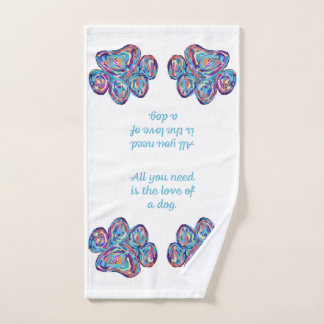 Toalla De Mano Con Huella De Pata De Perro De Amor