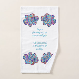 Toalla De Mano Con Huella De Pata De Perro De Amor
