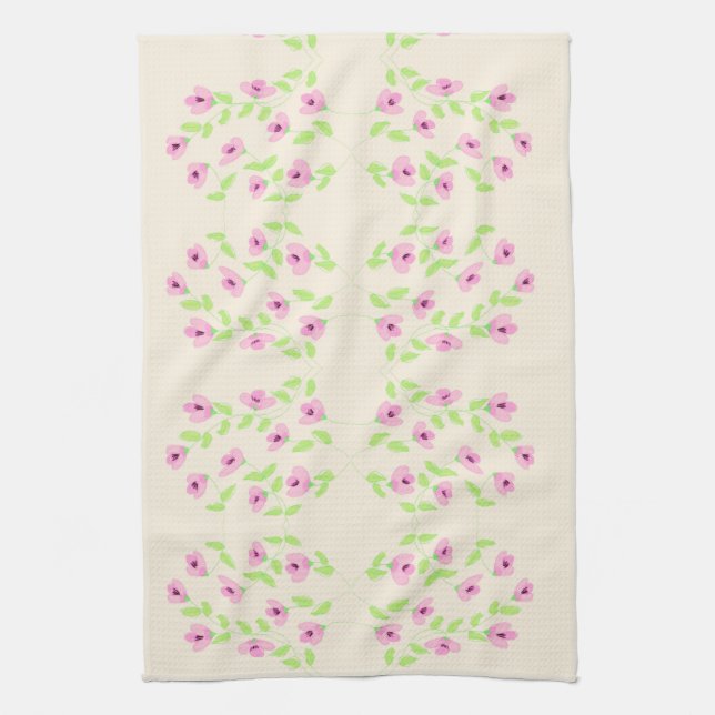 Toalla De Mano Con Impresión Floral Rosa (Vertical)