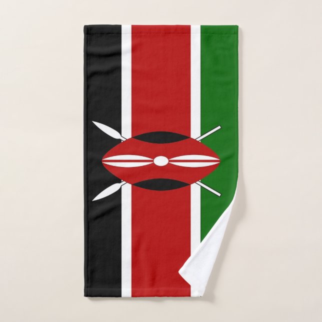 Toalla de mano con la bandera de Kenia (Toalla de mano)