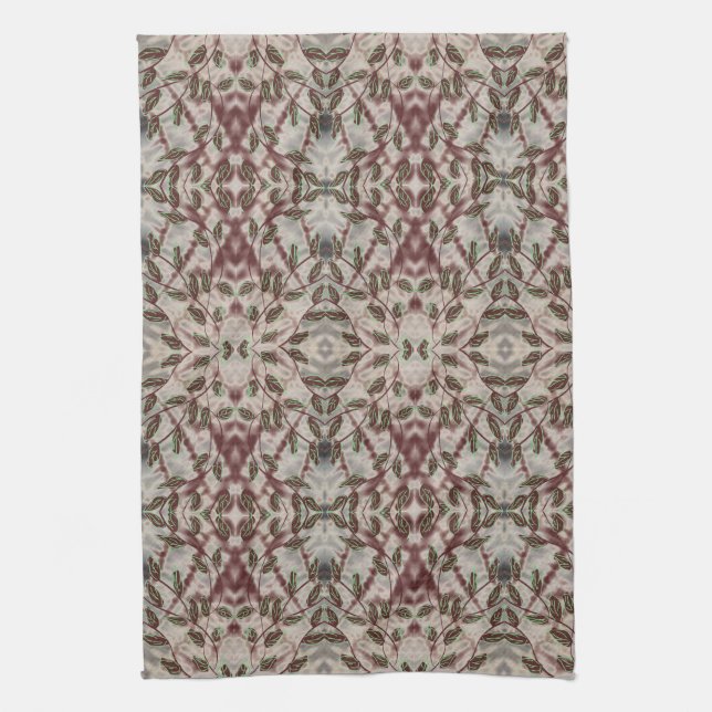 Toalla De Mano Con Negro Y Borgoña (Vertical)