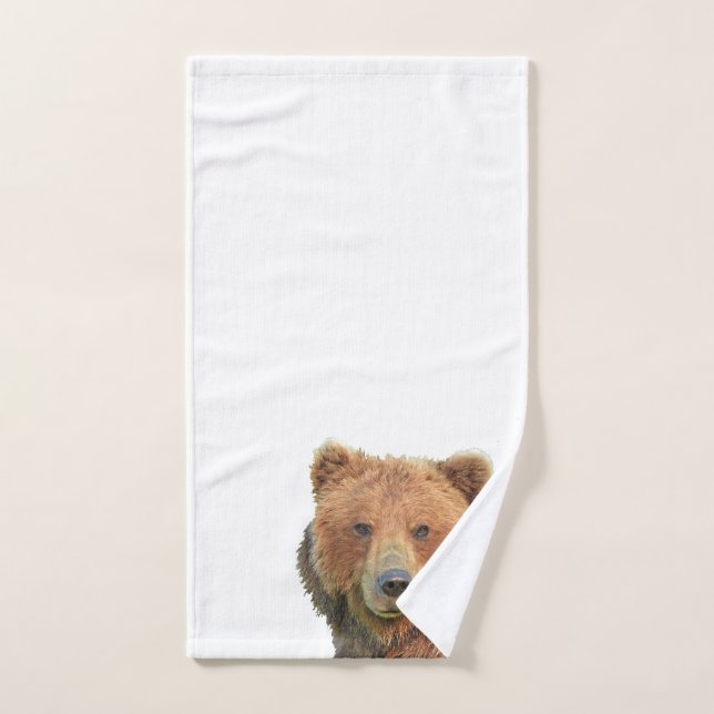 Toalla de mano con oso pardo (Toalla de mano)