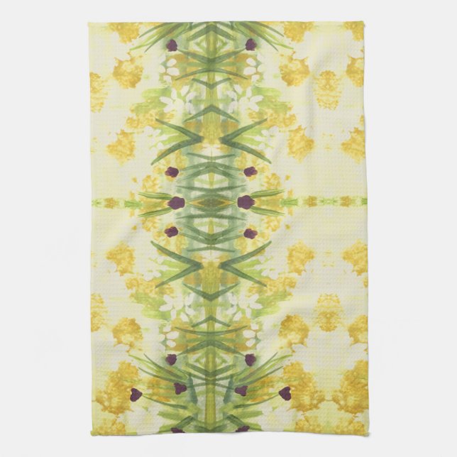 Toalla De Mano Con Verdes Y Amarillo (Vertical)